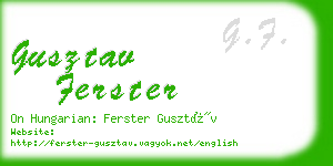 gusztav ferster business card